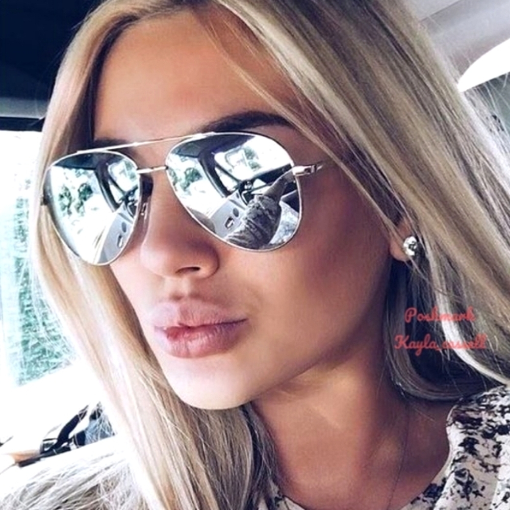 Ray-Ban Aviator Silver Flash Lenses RB3025 Silver Frame New